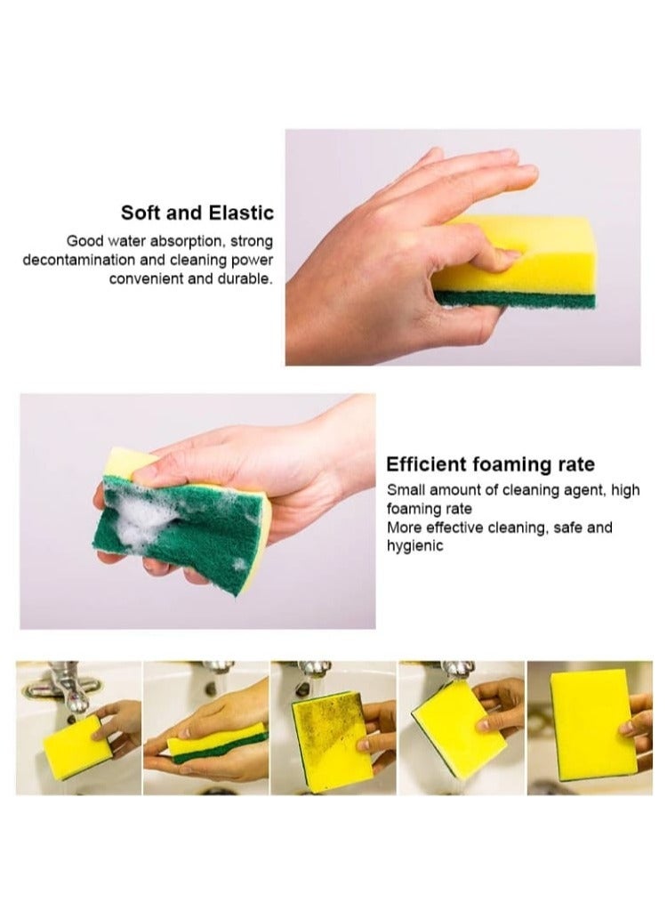 OSALIA Dishwashing Sponge 10 Pack, Dish Wash Sponge, High Density Foam Heavy Duty Scrubber, Dual Sided Non Scratch Scouring Pad, High Absorbent Kitchen, Bathroom and Household Cleaning Sponge - Image 3